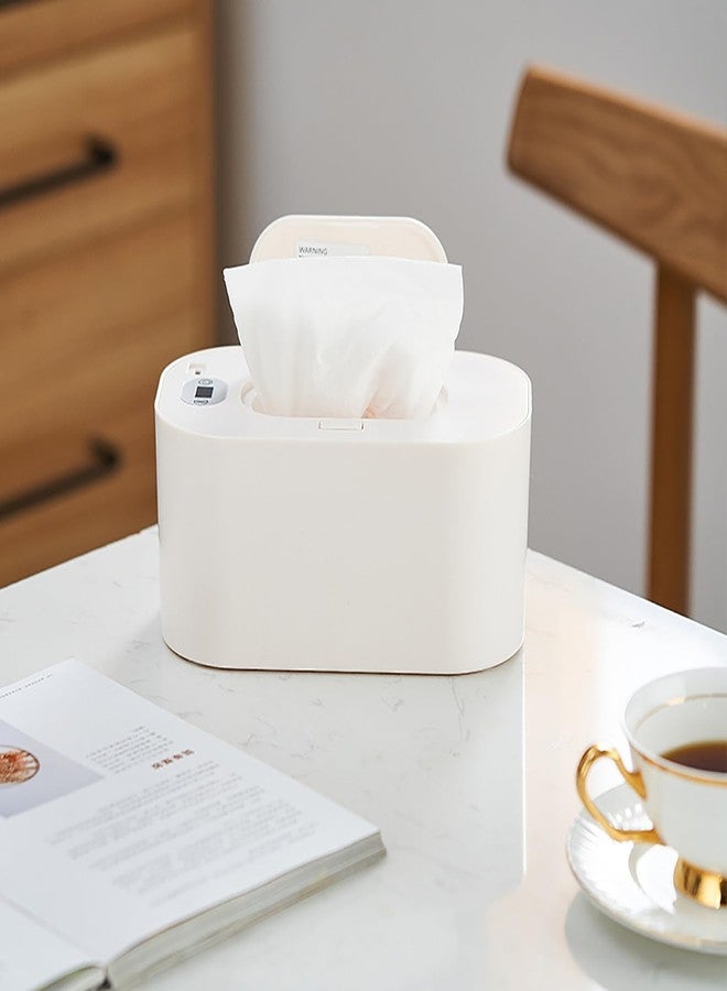 banapoy Baby Wipe Warmer, Portable USB Powered Baby Wet Wipes Dispenser Holder with Temperature Control, Paper Towel Heater for Home, Car, Travel (White) - Image 1