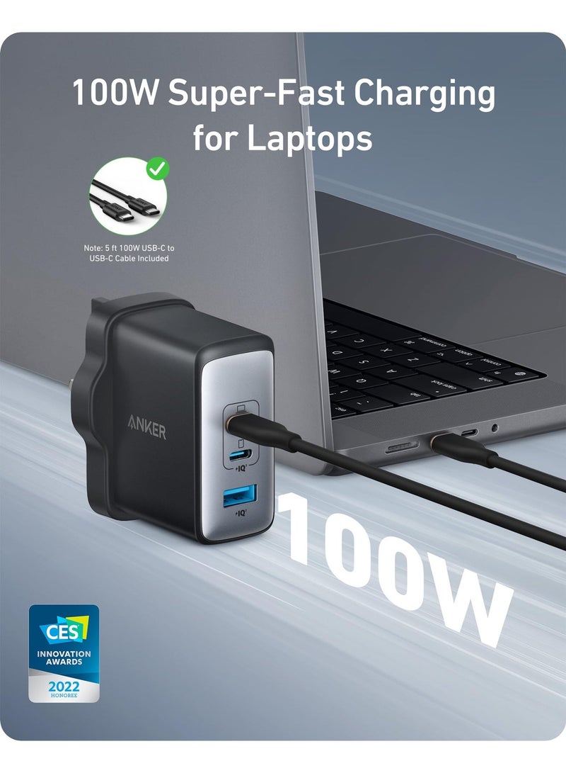 Anker 737 Power Bank (PowerCore 24K), 24,000mAh 3-Port Portable Charger with 140W Output, Smart Digital Display, Compatible with MacBook Pro/ Air, iPhone 17/16 Series, Samsung, Huaiwei, Dell & USB C Plug, 100W USB C Charger, 736 Charger (Nano II 100W), 3-Port Fast Compact Wall Charger for MacBook Pro/Air, Google Pixelbook, ThinkPad, Dell XPS, iPad Pro, Galaxy S22/S20, iPhone 13/ProBundle - Image 3