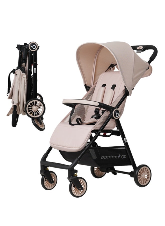 baobaohao عربة أطفال قابلة للطي خفيفة الوزن A6 مع سرير يشبه السحاب، فرامل بخطوة واحدة، سلة كبيرة - مناسبة للسفر، رمادي - Image 2