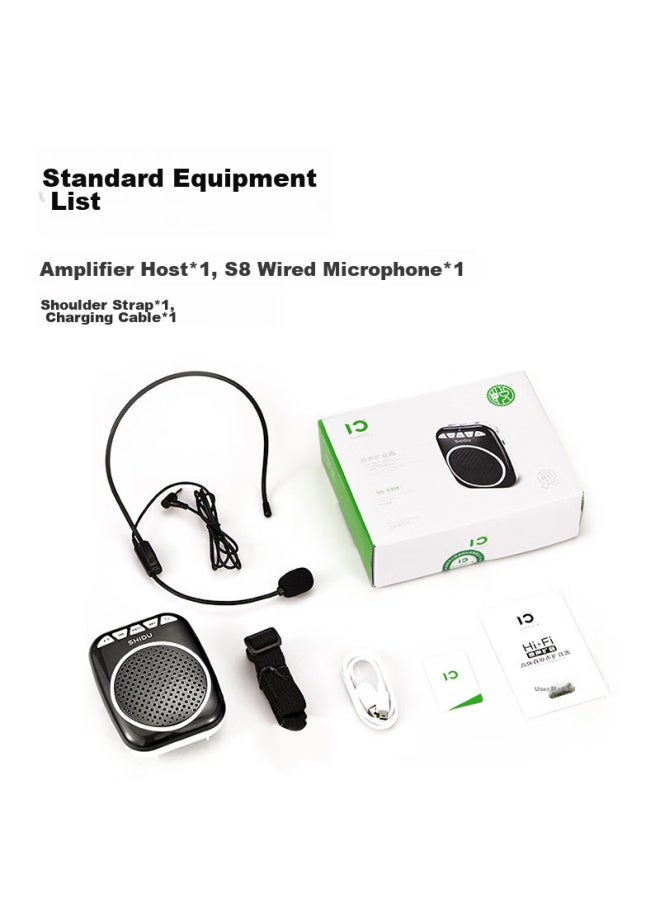 SHIDU S308 Small Bee Amplifier, Teacher-specific Classroom Amplifier, High-volume Outdoor Loudspeaker, Tour Guide Long-lasting Anti-howling Megaphone, Wired Microphone, Gold Color - Image 5