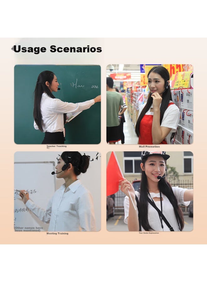 SHIDU S308 Small Bee Amplifier, Teacher-specific Classroom Amplifier, High-volume Outdoor Loudspeaker, Tour Guide Long-lasting Anti-howling Megaphone, Wired Microphone, Gold Color - Image 4