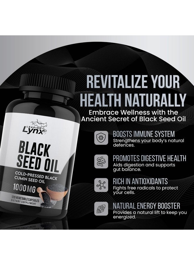 Leaping Lynx Pure Organic Black Cumin Seed Oil Capsules 1000mg, Cold-Pressed Black Seed Oil Nigella Sativa with Max Thymoquinone, 120 Capsules, Rich in Omega-6 & Omega-9, Black Cumin Oil for Immune & Brain Support - Image 5