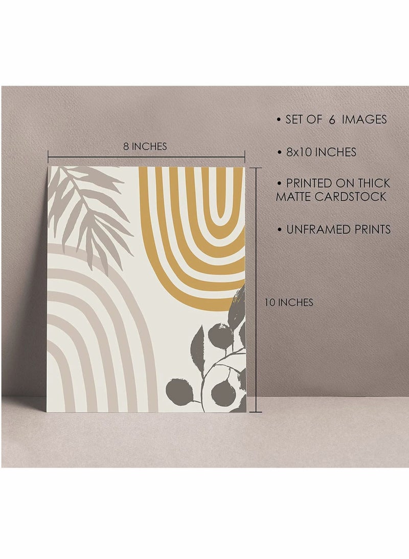 Bluejw Boho Wall Art Room Decor Abstract Minimalist Posters Mid Century Modern Prints Sun Moon Desert Bedroom Nature Landscape Painting Canvas No Frame(8x10", 6 Pcs) - Image 2