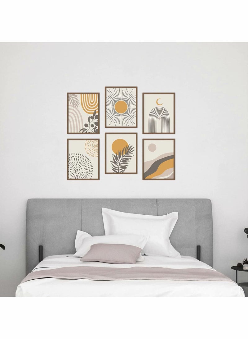 Bluejw Boho Wall Art Room Decor Abstract Minimalist Posters Mid Century Modern Prints Sun Moon Desert Bedroom Nature Landscape Painting Canvas No Frame(8x10", 6 Pcs) - Image 4