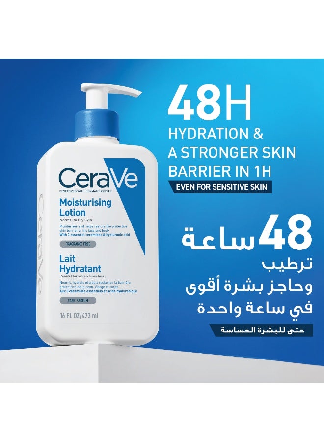 CeraVe Moisturizing Lotion For Dry To Very Dry Skin With Hyaluronic Acid 473ml - Image 3