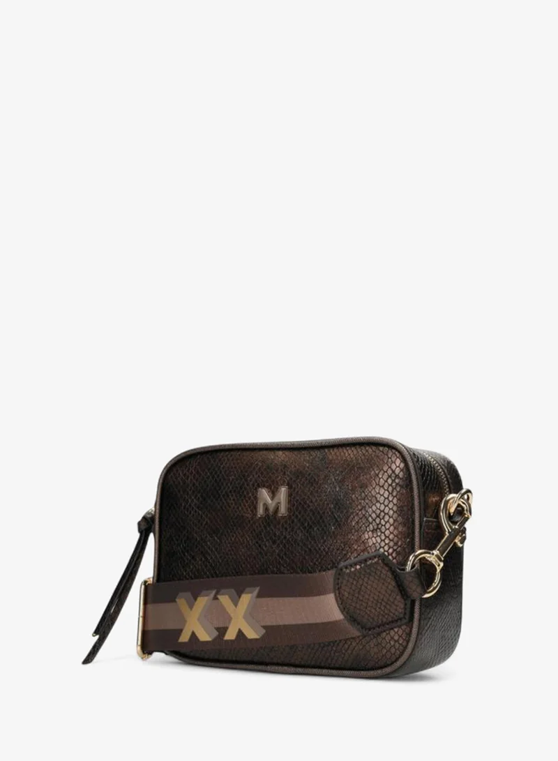 MEXX Textured Crossbody Bag with Striped Strap
