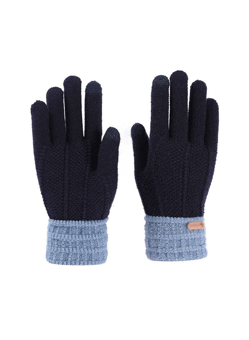 Men's Gloves & Mittens Winter Ladies Gloves Knitted Thickened Full-finger Fashion Stretch Screen Touch Gloves