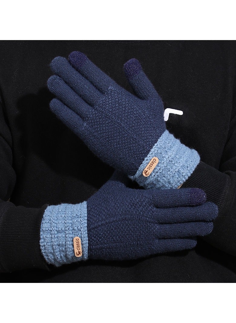Men's Gloves & Mittens Winter Ladies Gloves Knitted Thickened Full-finger Fashion Stretch Screen Touch Gloves