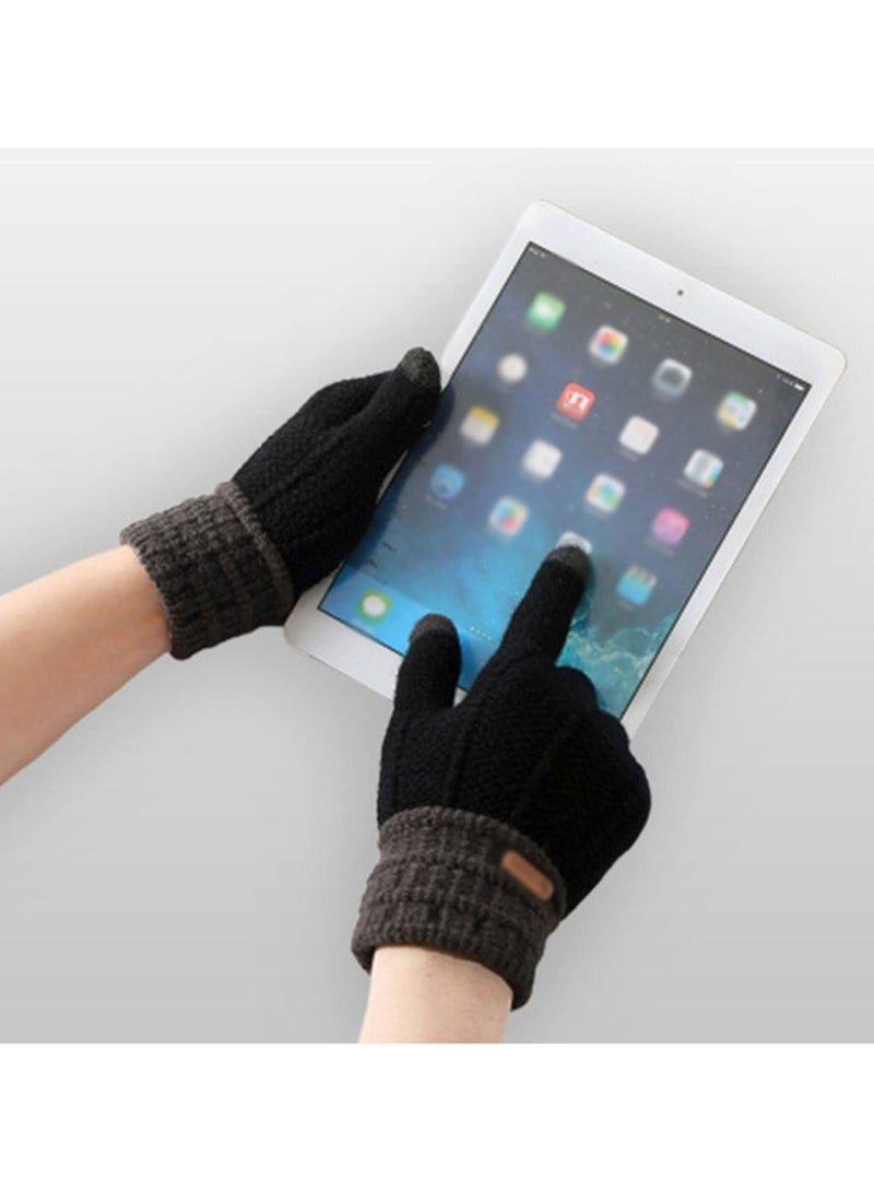 Men's Gloves & Mittens Winter Ladies Gloves Knitted Thickened Full-finger Fashion Stretch Screen Touch Gloves