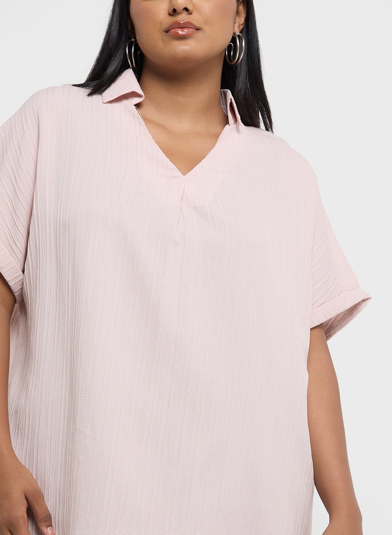Ginger Plus Polo Neck Textured Top  - Image 3