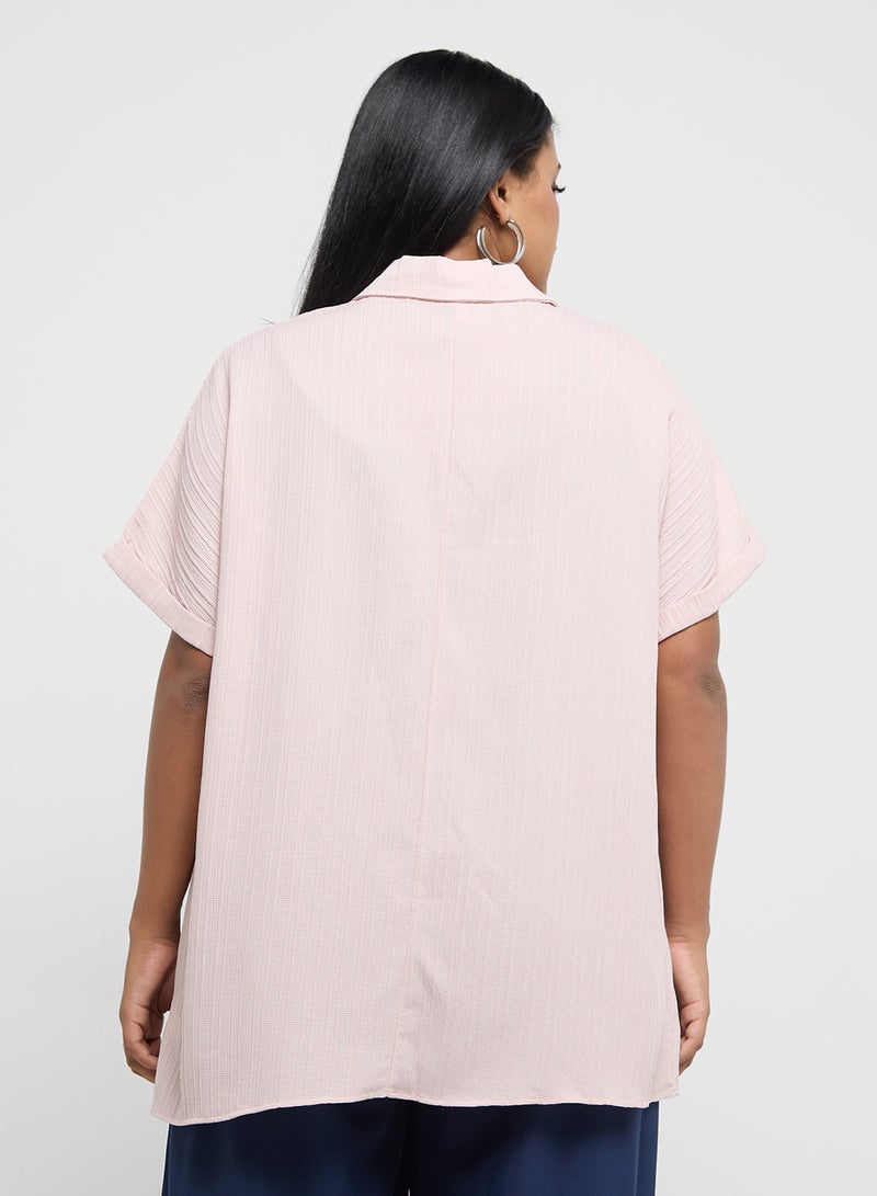 Ginger Plus Polo Neck Textured Top  - Image 2