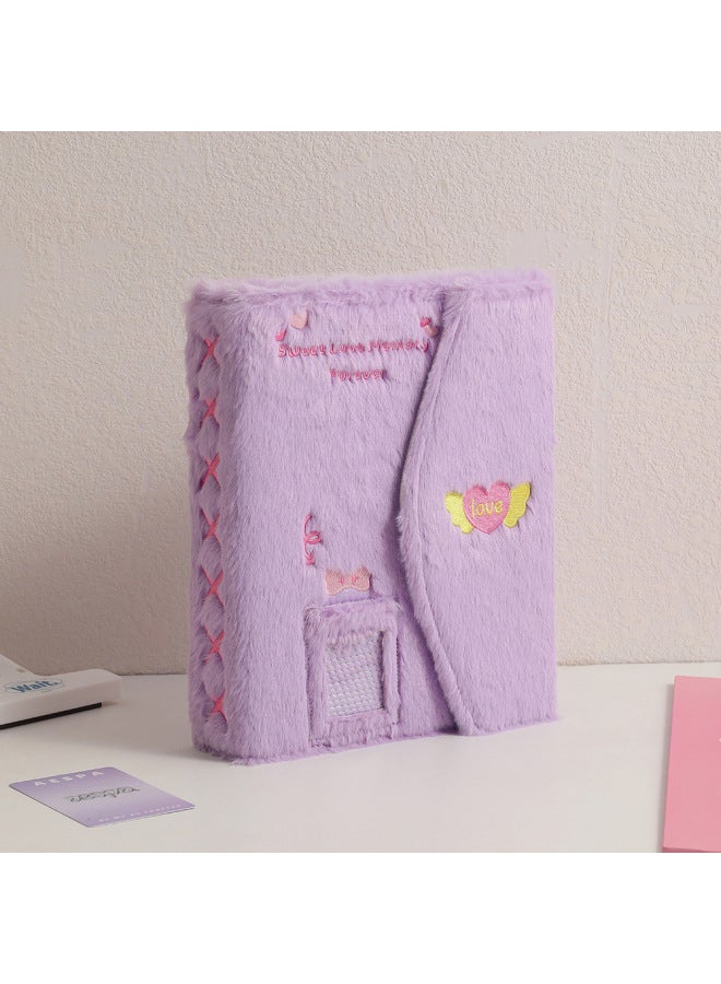 Hisocute Style Embroidered Plush Album Polaroid Three-inch Small Card Storage Book Star Aidou Album Card Collection Card Book - Image 1