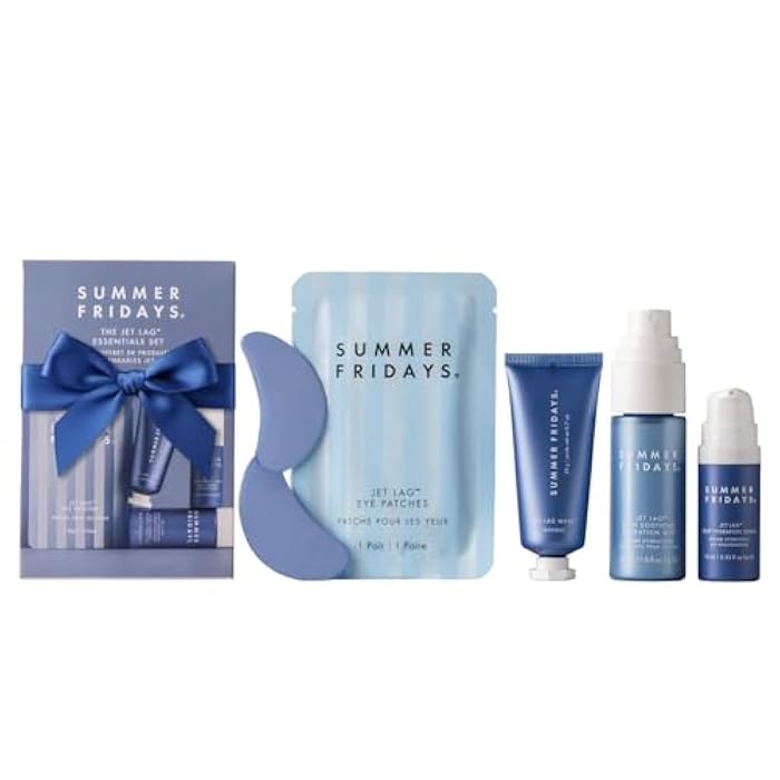Summer Fridays Jet Lag™ Essentials - Mini Hydrating Skin Care Set With Jet Lag™ Mask, Eye Patches, Deep Hydration Face Serum & Hydration Mist - Travel Size Skincare Kit & Holiday Gift Set (4 Count) - Image 1