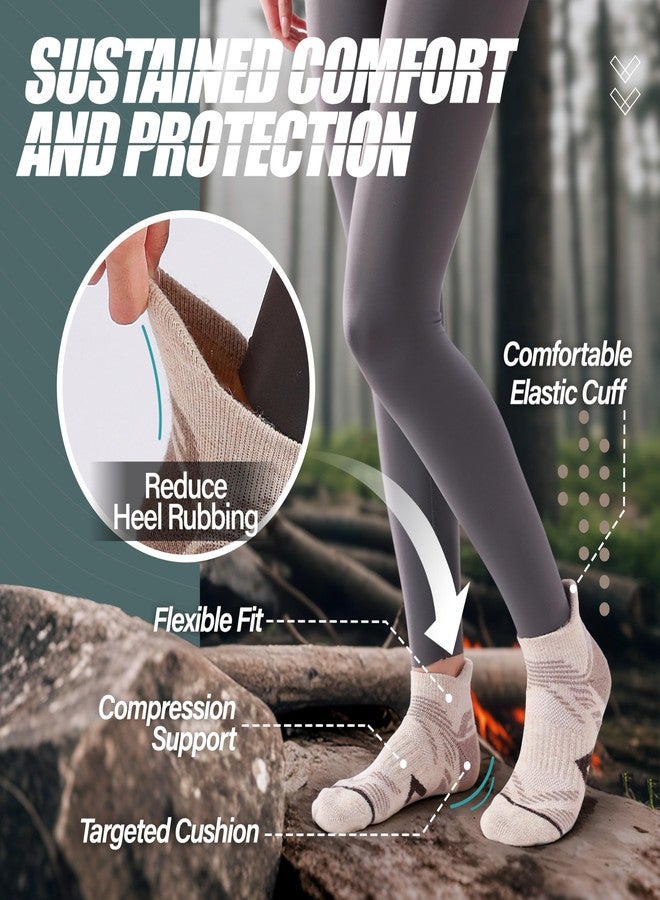 ANTSANG Merino Wool Ankle Hiking Socks Compression Warm Thermal Thick Cushion Winter Running No Show Moisture Wicking Socks Gifts Stocking Stuffers for Women Men 6 Pairs(Light Mixed,L) - Image 3