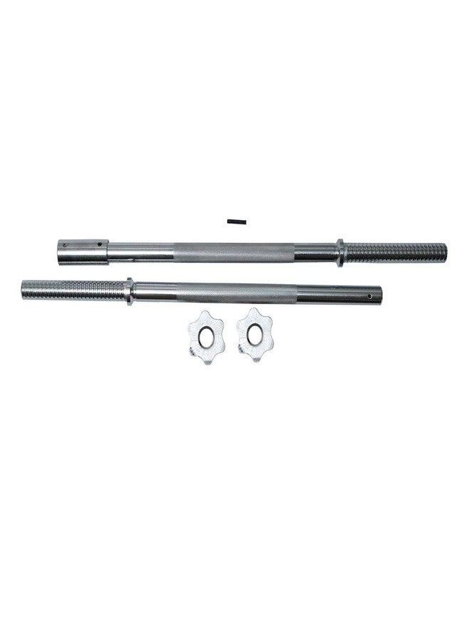 FUXION Fitness Buildable Weightlifting Chrome Bar 47 inch with Spinlock Collars | metal olimpic bar with handler - Image 5