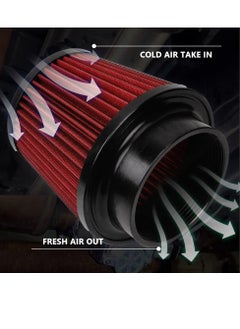 Bukela Red 4" 100mm Inlet Cone Replacement Dry Air Filter High Flow Car Performance Cold Air Intake Filter  - Image 3