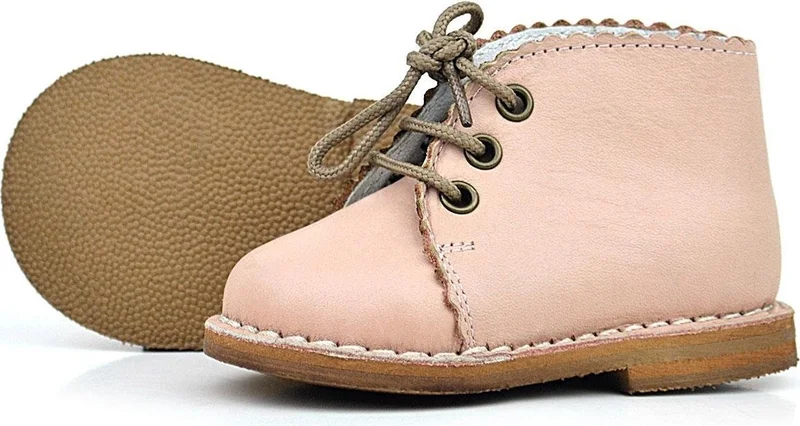 Rakerplus Leather Powder Laced Baby Girl Boots