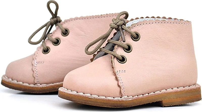 Rakerplus Leather Powder Laced Baby Girl Boots