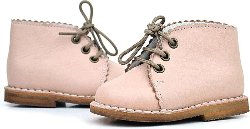 Rakerplus Leather Powder Laced Baby Girl Boots