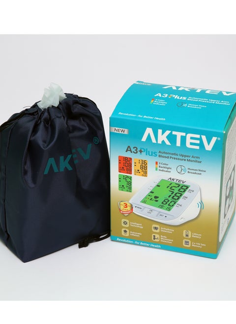 AKTEV A3 PLUS Automatic BP Monitor with  Rechargeable battery and Carry Pouch