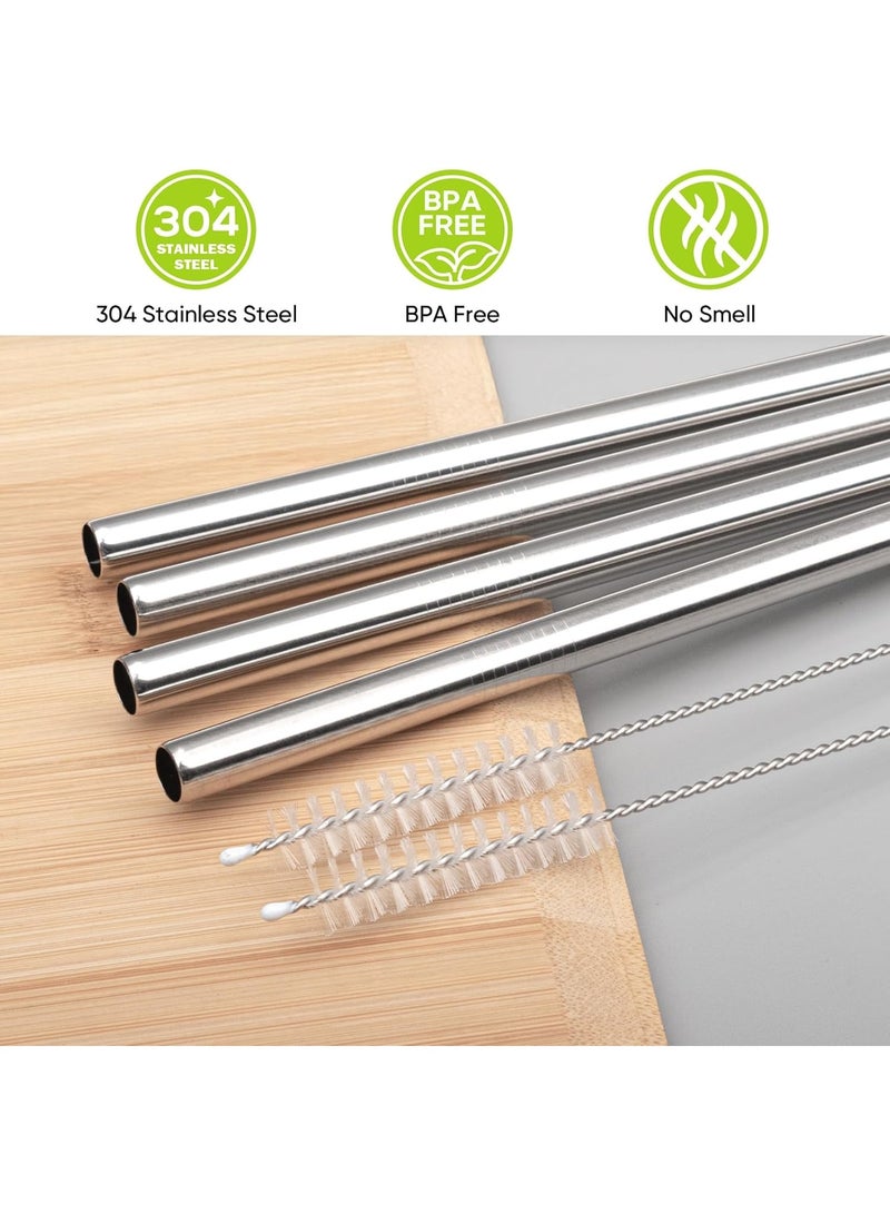 Replacement Straws for Owala Water Bottle 24 oz 32 oz, With 2 Cleaning Brush, Reusable Stainless Steel Straws Compatible With Owala Water Bottle-4 PCS - Image 5
