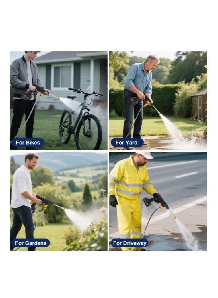 Portable High Pressure Water Gun 48V Cordless Pressure Washer with Dual Lithium Batteries, 5m Hose & 3 Adjustable Nozzles for Car Wash, Home, Garden, Balcony & Outdoor Cleaning – Lightweight, Powerful & Easy to Use - Image 3