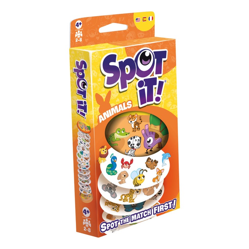 Asmodee Spot It! Animals (2024 Refresh) - Eco-Blister Edition, 5-in-1 Visual Perception Game for Quick Reflexes and Family Fun, Ages 4+, 2-8 Players, 15 Minute Playtime - Image 5
