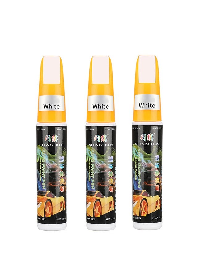White 3Pcs Fill Paint Pen Car Scratch Repair Black Touch Up Paint Special-purpose Paint Touch-up Pen Multi-color Optional for Various Cars (white) Can be matched by yourself  - Image 1
