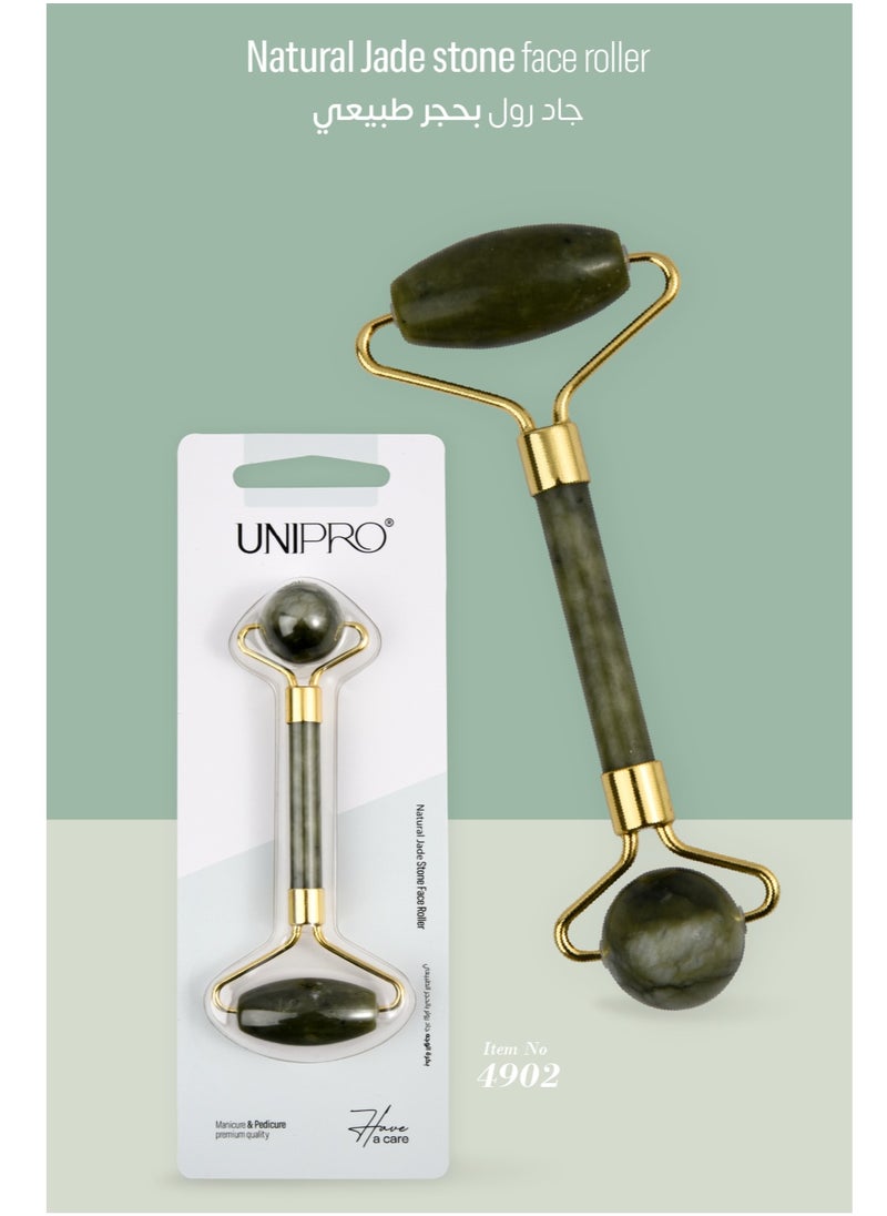 Unipro - Jade Roller with Natural Stone - Facial Massager Tool for Improved Blood Circulation and Skin Rejuvenation - Premium Quality Skin Care - Image 1