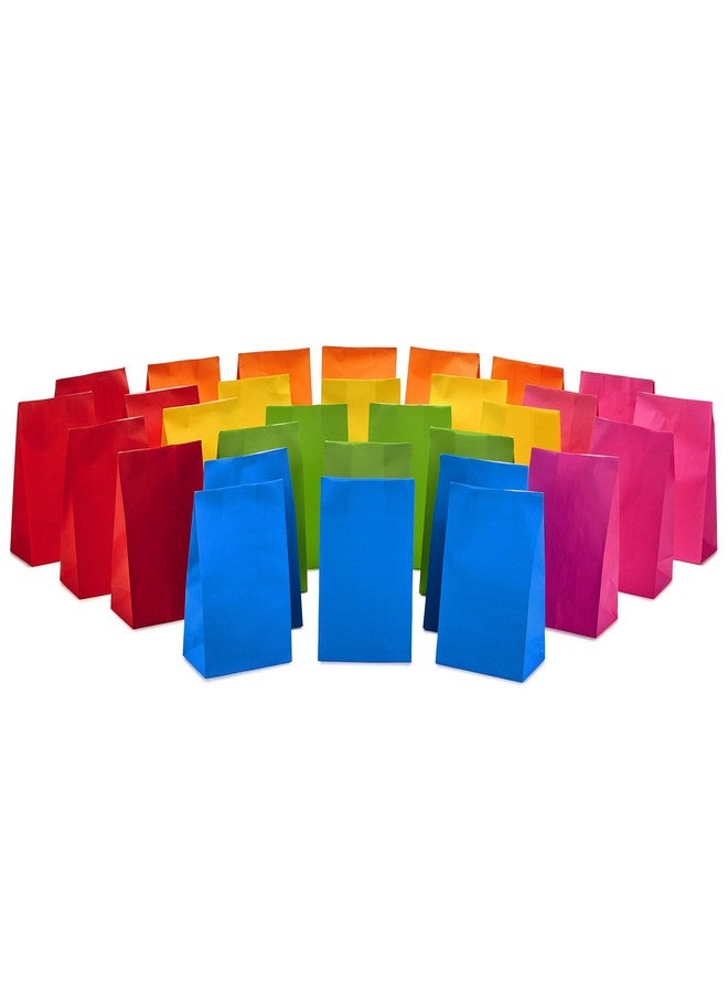 Hallmark Hallmark Solid Color Party Favor and Wrapped Treat Bags (30 Ct., 5 Each of Blue, Red, Green, Yellow, Orange, Pink) for Birthdays, Baby Showers, Kids Crafts and Activities, May Day, Care Packages  - Image 1