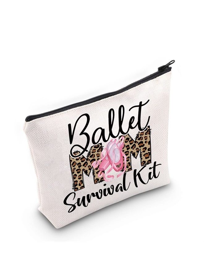 LEVLO Ballet Mom Cosmetic Bag Dancing Mom Gift Ballet Mom Survival Kit Make Up Zipper Pouch Bag Baller Merchandise (Ballet Mom) - Image 1