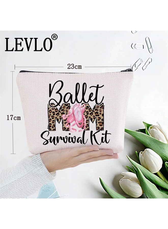 LEVLO Ballet Mom Cosmetic Bag Dancing Mom Gift Ballet Mom Survival Kit Make Up Zipper Pouch Bag Baller Merchandise (Ballet Mom) - Image 2