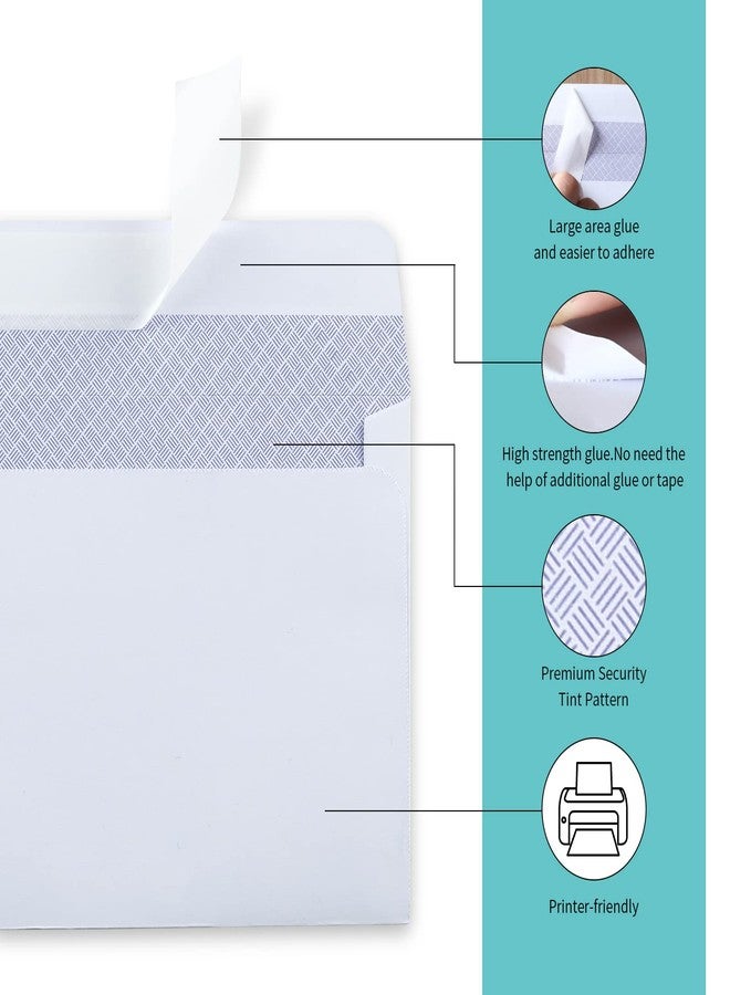 Granhoolm 50 pack Security Envelopes #10,Envelopes Self Seal,Envelopes Letter Size,Mailing Envelope for Checks, Invoices,120GSM Thickness Paper(4-1/8" x 9-1/2") - Image 4
