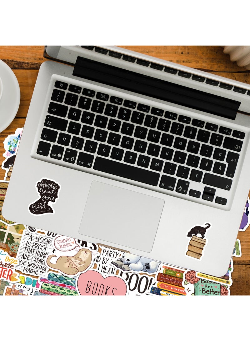 قوس قزح أورينبو مجموعة ملصقات كتب من 50 قطعة، ملصقات كتب جمالية للقراءة، مناسبة لزجاجات المياه وأجهزة الكمبيوتر المحمولة والمجلات وسجلات القصاصات وحافظات الهواتف، ملصقات من الفينيل، هدايا لمحبي الكتب، إكسسوارات للنساء والبالغين - Image 3