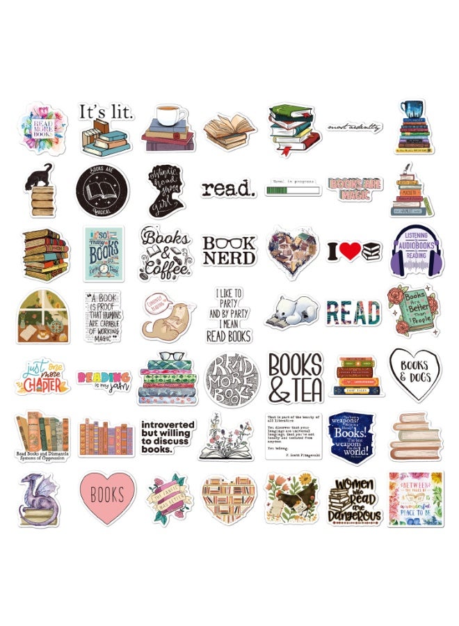 قوس قزح أورينبو مجموعة ملصقات كتب من 50 قطعة، ملصقات كتب جمالية للقراءة، مناسبة لزجاجات المياه وأجهزة الكمبيوتر المحمولة والمجلات وسجلات القصاصات وحافظات الهواتف، ملصقات من الفينيل، هدايا لمحبي الكتب، إكسسوارات للنساء والبالغين - Image 2