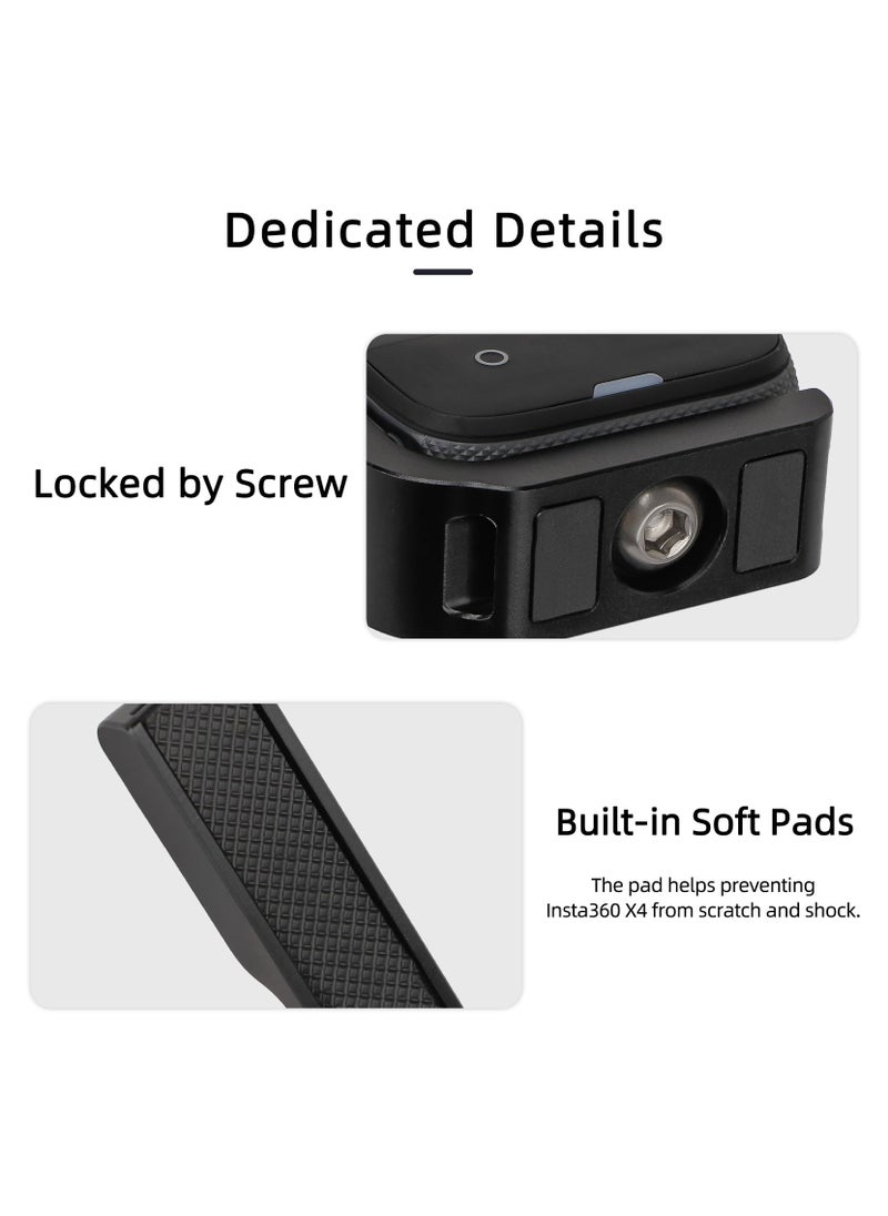 SYOSI - 360 X4 L-Type Vertical-Horizontal Action Mount for Insta360 X4, Alloy Quick Release Mount, Snap-On 2 Prong Mount and 1/4 Thread Adapter Mount, with Magnetic Adapter, Insta360 X4 Accessories - Image 1
