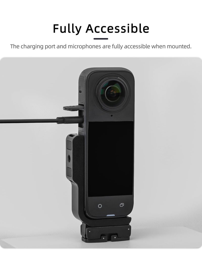 SYOSI - 360 X4 L-Type Vertical-Horizontal Action Mount for Insta360 X4, Alloy Quick Release Mount, Snap-On 2 Prong Mount and 1/4 Thread Adapter Mount, with Magnetic Adapter, Insta360 X4 Accessories - Image 1