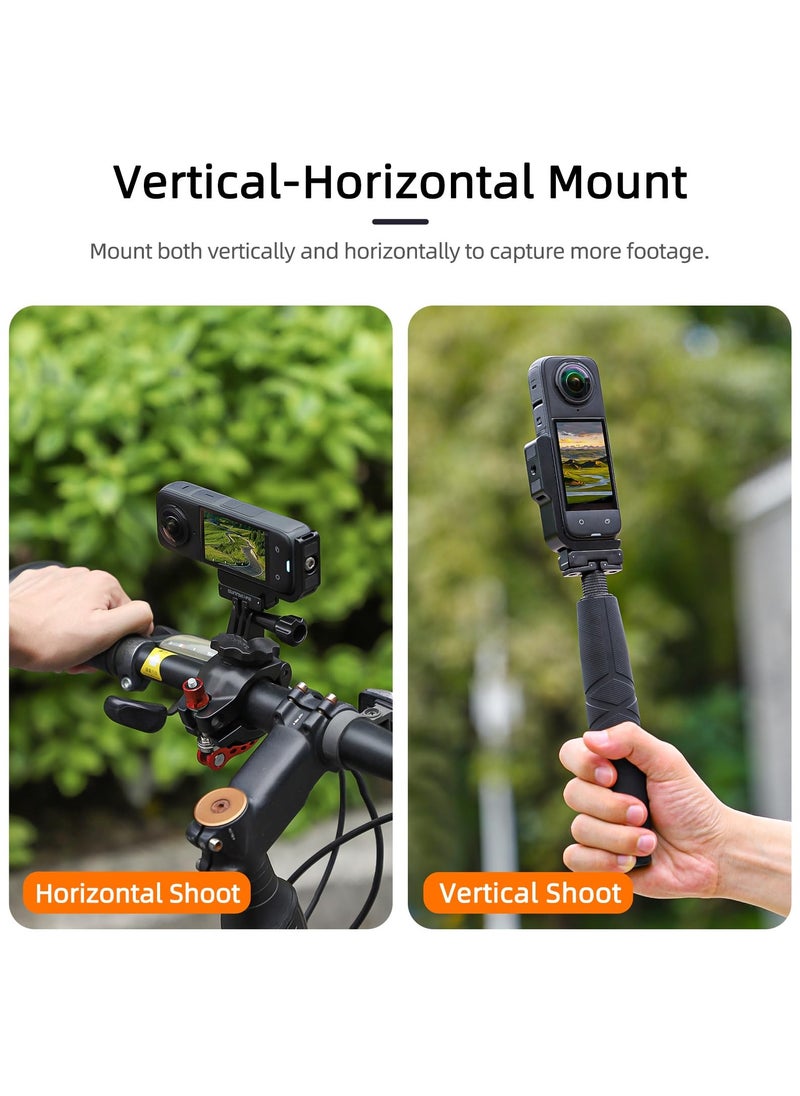 SYOSI - 360 X4 L-Type Vertical-Horizontal Action Mount for Insta360 X4, Alloy Quick Release Mount, Snap-On 2 Prong Mount and 1/4 Thread Adapter Mount, with Magnetic Adapter, Insta360 X4 Accessories - Image 1