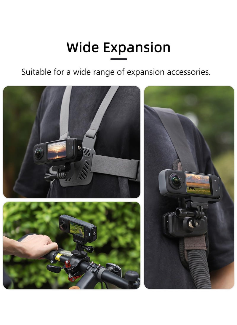SYOSI - 360 X4 L-Type Vertical-Horizontal Action Mount for Insta360 X4, Alloy Quick Release Mount, Snap-On 2 Prong Mount and 1/4 Thread Adapter Mount, with Magnetic Adapter, Insta360 X4 Accessories - Image 1