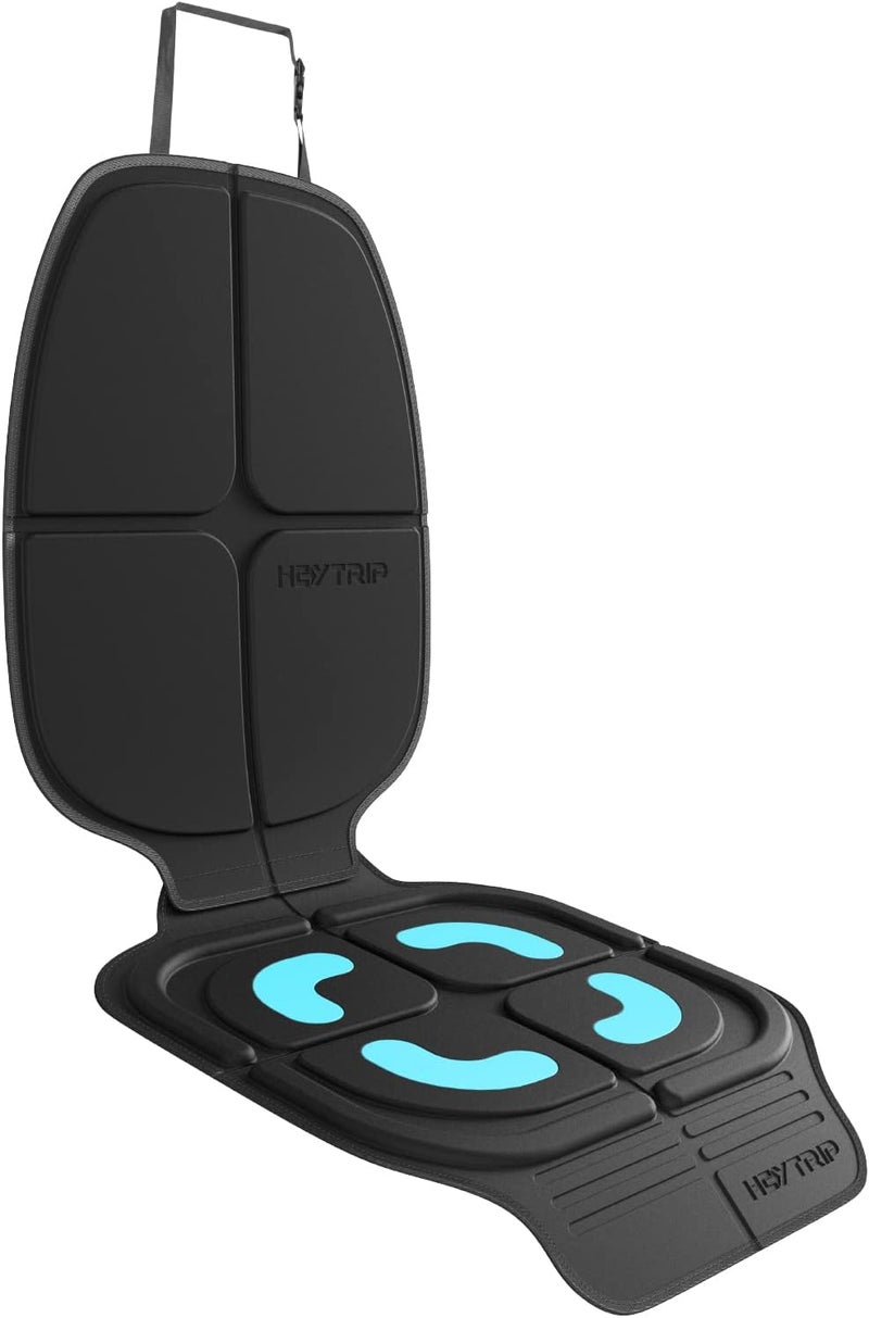 HEYTRIP حامي مقعد السيارة HEYTRIP للمقاعد الخلفية والأمامية للأطفال من 0 إلى 12 سنة مقاوم للماء سهل التنظيف غير قابل للانزلاق يناسب معظم مقاعد السيارات أسود أزرق - Image 1