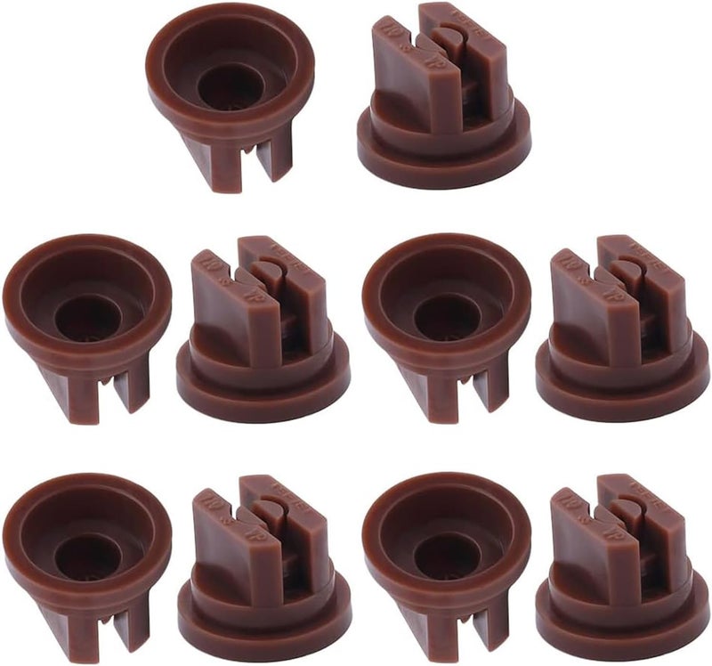 Yinpecly 20pcs Plastic Nozzle 110 Degree Flat Fan Spray Tip for Industrial Agricultural Landscaping Cleaner Applications Brown Tone - Image 1