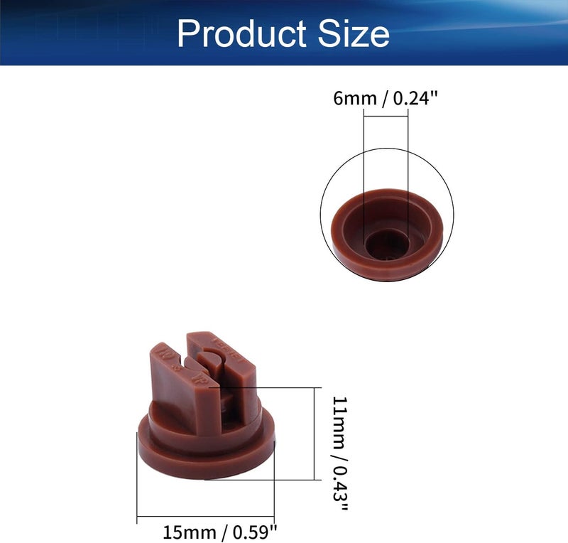 Yinpecly 20pcs Plastic Nozzle 110 Degree Flat Fan Spray Tip for Industrial Agricultural Landscaping Cleaner Applications Brown Tone - Image 2
