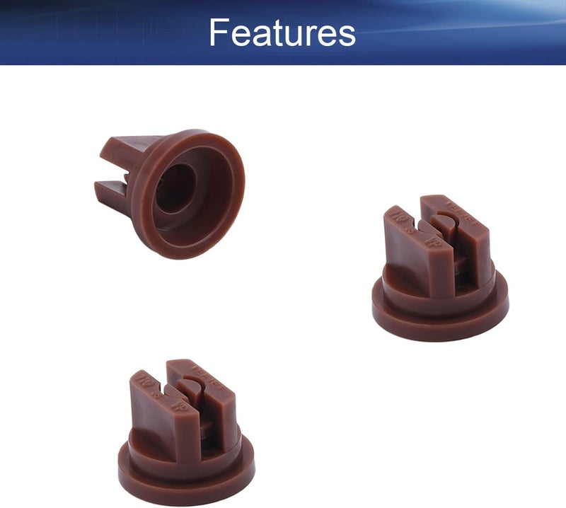 Yinpecly 20pcs Plastic Nozzle 110 Degree Flat Fan Spray Tip for Industrial Agricultural Landscaping Cleaner Applications Brown Tone - Image 3