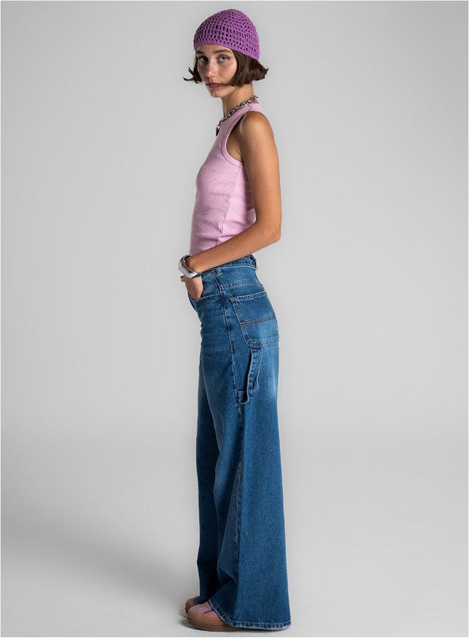 In Your Shoe Blue Washed Skater Jeans