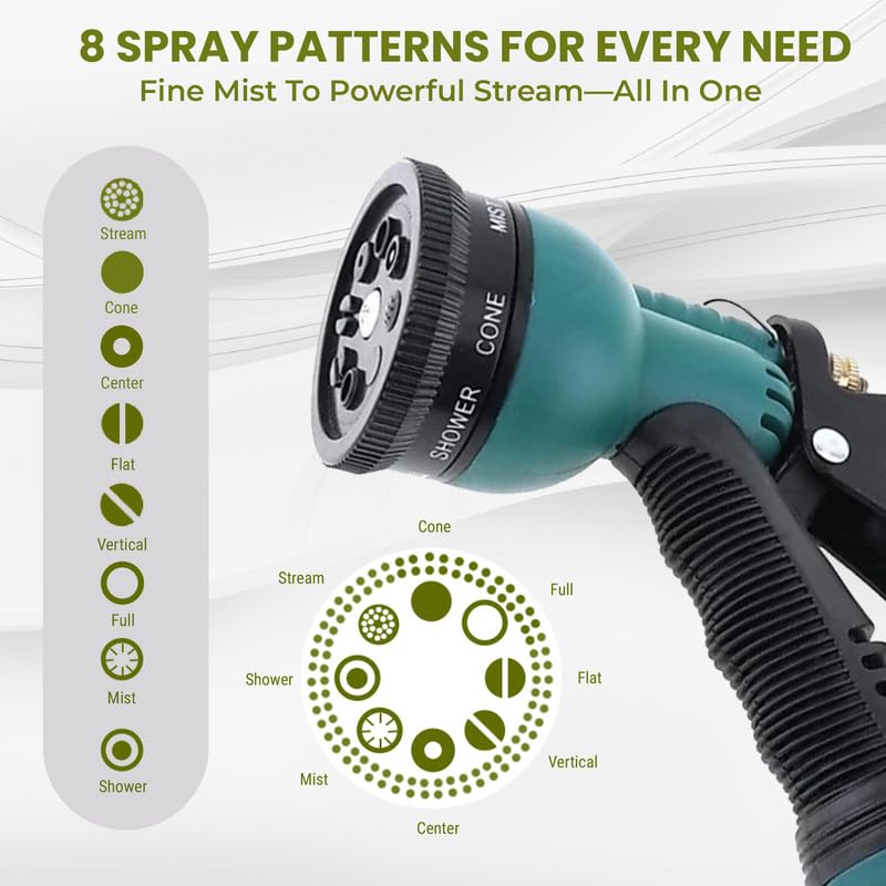 ROOTS & LEAF Roots and Leaf 10M 0.5 Inch Braided PVC Garden Hose Pipe with 8 Pattern Spray Gun with 4 Clamps and tap Adaptor - Yellow | Heavy Duty Water Pipe for Garden, Car Washing, Garden Pipe for Home - Image 3