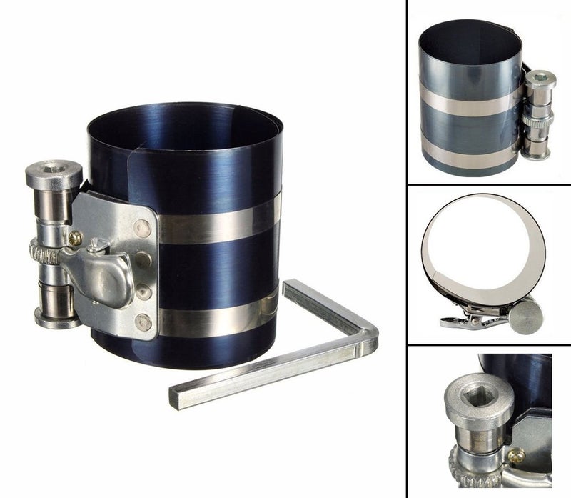 TcJ-Chen 3" Car Engine Piston Ring Compressor Tool & Piston Ring Pliers with Adjustable Safety Screws - Image 2