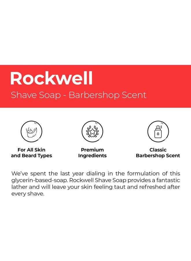 rockwell razors Rockwell Babershop Shaving Soap | Formulated with Shea Butter, Coconut Oil & Wheat Protein for Smooth & Soothing Wet Shave | Ideal for Sensitive Skin & Thick Beards - Image 2
