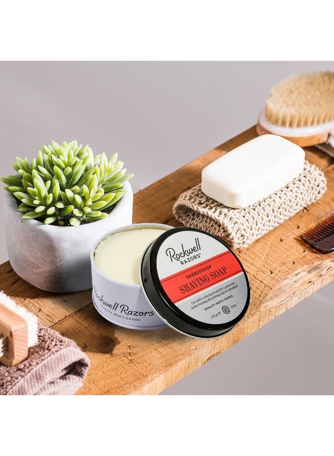 rockwell razors Rockwell Babershop Shaving Soap | Formulated with Shea Butter, Coconut Oil & Wheat Protein for Smooth & Soothing Wet Shave | Ideal for Sensitive Skin & Thick Beards - Image 5