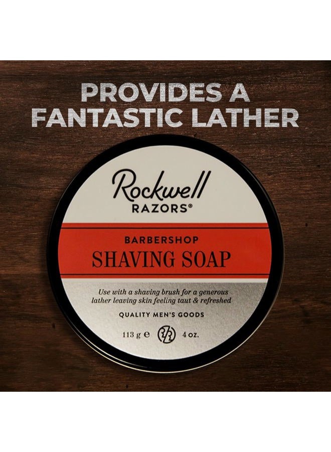 rockwell razors Rockwell Babershop Shaving Soap | Formulated with Shea Butter, Coconut Oil & Wheat Protein for Smooth & Soothing Wet Shave | Ideal for Sensitive Skin & Thick Beards - Image 4