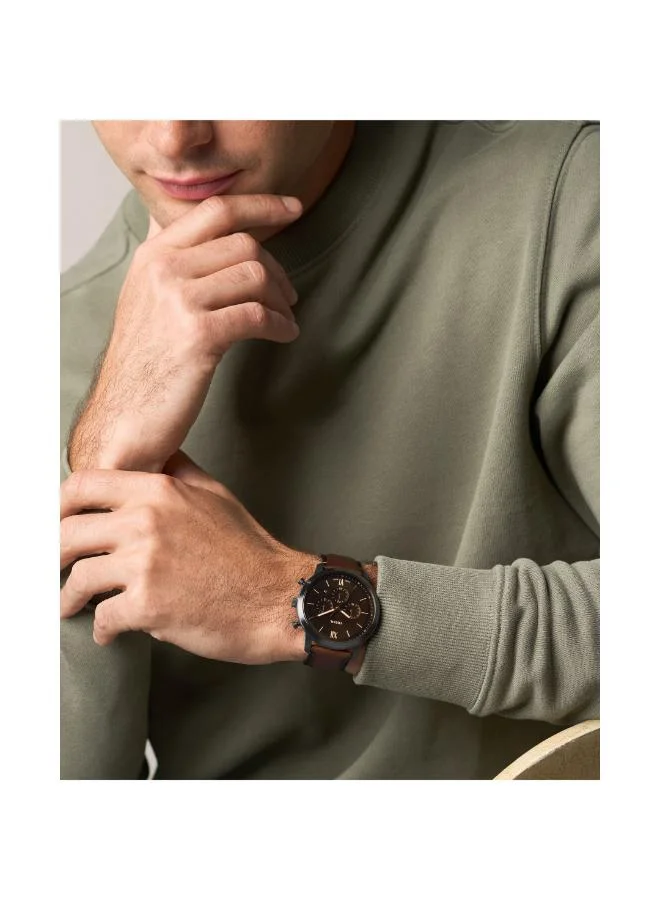 FOSSIL FS6163 Analog Watch with Stainless Steel Leather Strap